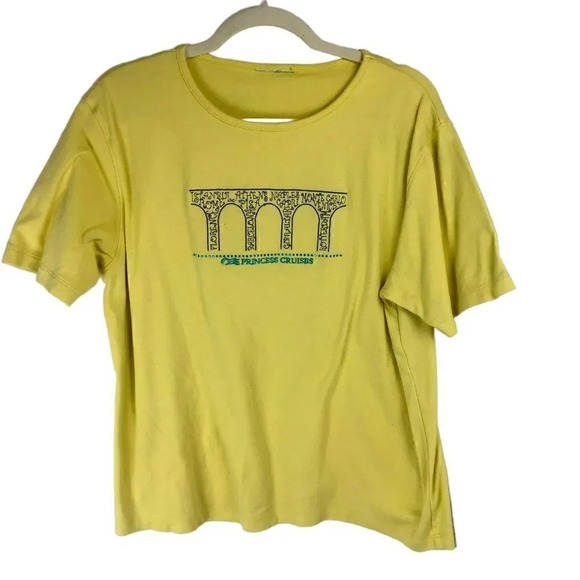 Princess Cruises Shirt, Europe, Italy, Greece, Mediterranean, Yellow, Size Large - Picture 1 of 4